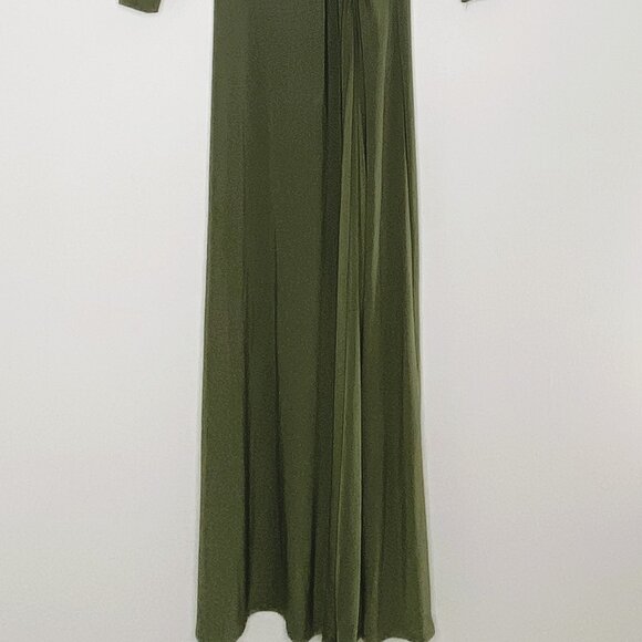 Good Time USA - VNeck, Front Split, Extra Long, Dark Green, Dress - Size S/M - Picture 2 of 8